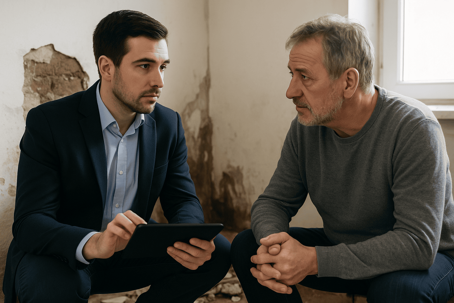 Perito comunicándose empáticamente con cliente