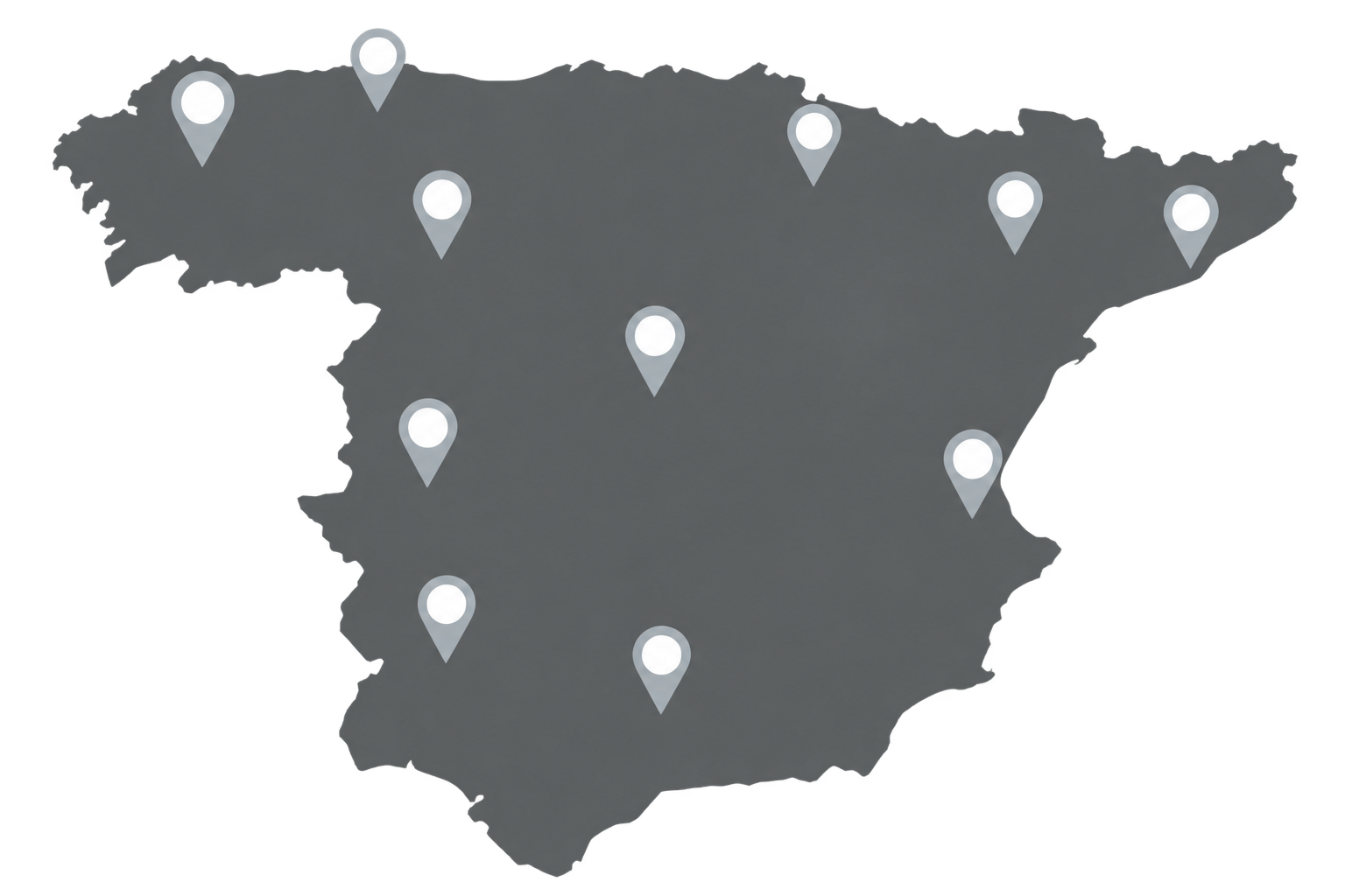 Mapa de cobertura nacional de servicios de peritaje y gestión de siniestros en España - GET Insurance Solutions